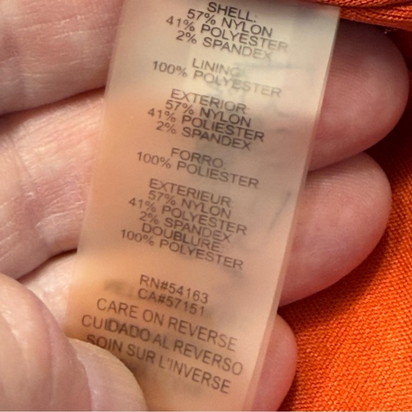 Calvin Klein Orange Chevron Sleeves Top - Size Large - Picture 8 of 14